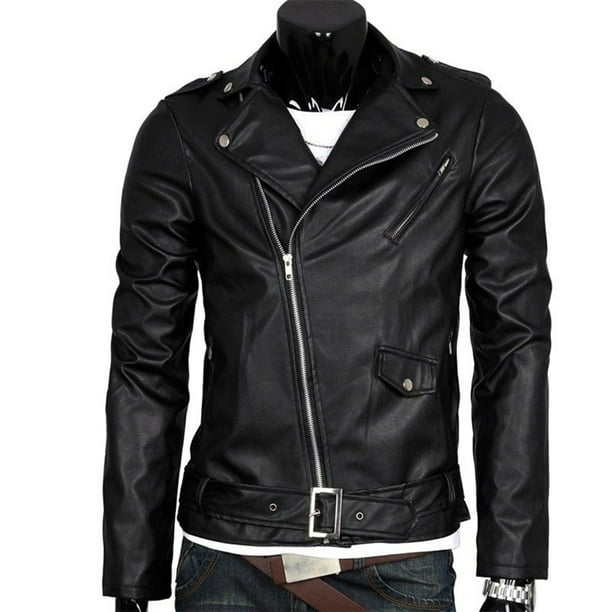 65 crafat Men Leather Jacket Black Slim Fit Biker Motorcycle Lamskin Jacket 